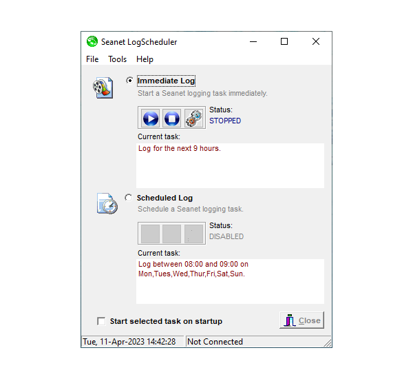 Log Scheduler example border
